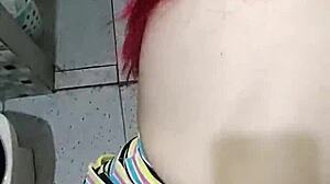 fucking the white girl in the bathroom, sailor girl style 😍