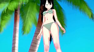 Tsuyu Froppy intensely wants beach sex in bikini