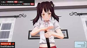 Intense Japanese hentai blowjob and handjob.