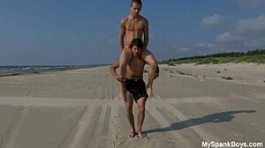 This summer features gay spanking scenes with muscular men in action