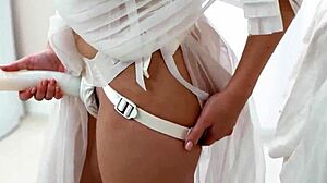 tiny teen takes monster cock anal rough on bed 😈