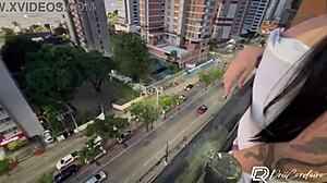 Drii Cordeiro Sucks Boyfriend's Cock Then Gets Fucked On Balcony