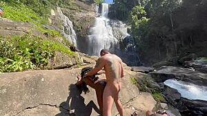 Amateur Backstage Fun With Pretinha At Waterfall
