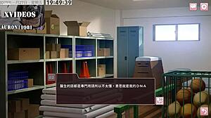 Anime hentai club activity features blowjob on monster cock