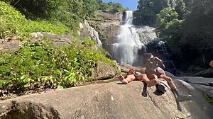 Amateur Backstage Fun With Pretinha At Waterfall
