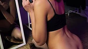 Why is the beautiful girl sucking dildo and riding it?