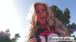 Samantha saints bj leads to a creampie