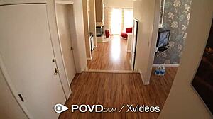 Watch this talented brunette slut tease and suck both poles in pov?