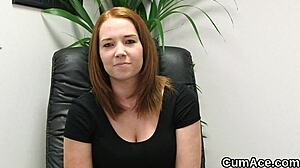 classy bombshell swallows every drop of sticky cumshot