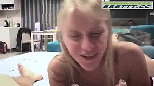 Watch this blonde Russian teen ride big cock in reverse cowgirl position