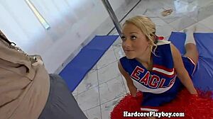 does this flexible cheerleader love sucking cock?