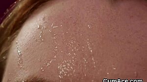 Watch this bombshell swallow every drop of jizz on her face!