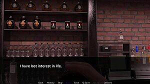 Femdom Plays With Shaved Pussy In Bar