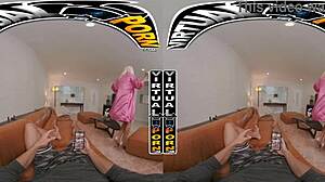 i watch busty blonde stepmom miss brittany andrews ride my dick in pov, her big tits bouncing so hard