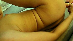 Teen amateur moans loudly as she reaches orgasm with her natural tits bouncing and ass shaking.