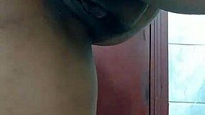 wife masturbating her pussy in the bathroom