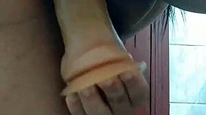 wife masturbating her pussy in the bathroom