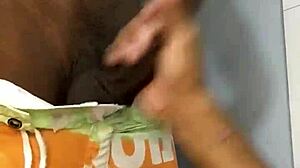 i'm this gay guy getting a big black cock blowjob from amateur, ends with facial