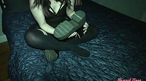 Oh, sweet brunette riri gets throat fucked and ass banged!