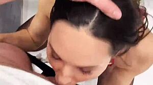 Hot brunette play ass sex toy and suck big dick - merry christmas