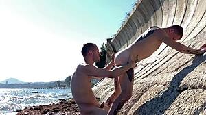 Sex with strangers in a secluded place by the sea.