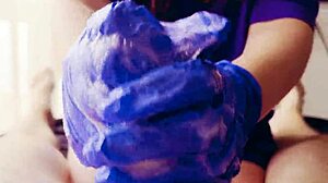asmr masturbation in gloves leads to lots of cum 😏
