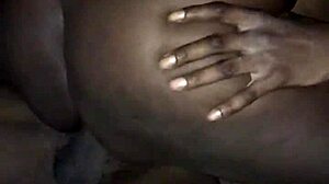 Chocolate girl enjoys big black cock in threesome.