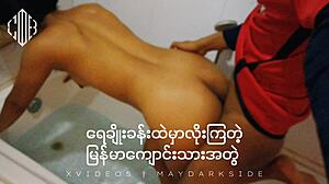 Myanmar school couple boldly having intense sex in bathroom, pushing boundaries