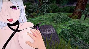 Hentai ASMR: In 3D cartoon there is a scene where the forest washes me of the semen