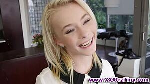 Tiny Blonde Slut Sucking Monster Cock With Petite Body In Hd