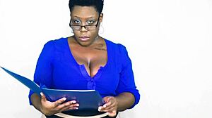 She says, 'Open wide for my sloppy blowjob and facial, ebony BBW.'