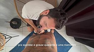 Feeling the passion as bearded man sucks 41 cocks in blowjob session