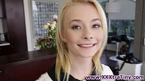 Tiny Blonde Slut Sucking Monster Cock With Petite Body In Hd