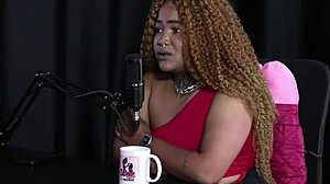 Black Duquesa in sheer red craves gangbang action