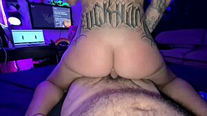 her big pussy swallowed my dick, driving me crazy with her waddle