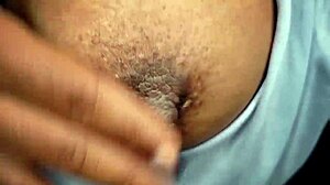 Ebony girl tempts with beautiful features in close view