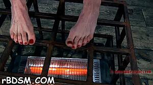 Hard spanking for masked hottie in bdsm scene.