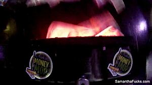 samantha saint behind the scenes with blonde babe