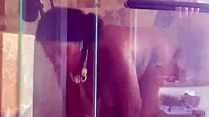 lady raex in a shower bathing scene