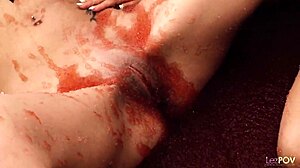 Cheerful babes finger each other in pool