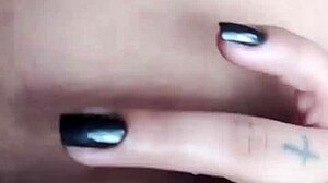 gabi is masturbating her pussy, rubbing her clit until orgasm, thinking of my cock