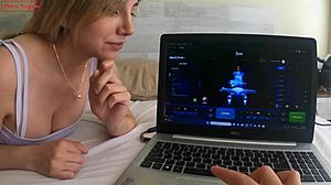 pretty teen 18+ babe ends sexual bet with horny girlfriend in doggystyle, cum facial swallow