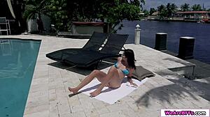 three women licking and toying in lesbian group