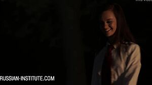 Hey, check out blonde Gina Gerson in a threesome at the campfire! 🔥