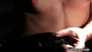 I'm a horny beauty getting bukkake on my face, sucking and swapping cum in pov blowbang.