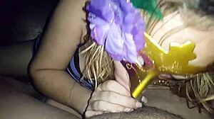 THIS WIFE IS GIVING A HOMEMADE ORAL SESSION TO HER HUSBAND IN THIS AMATEUR VIDEO.