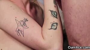 i'm the slutty bombshell getting bukkake on my face, swallowing jizz