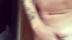 Tattoo Slut Fingers Herself In Bathroom!