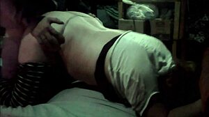 Latina Milf Couple In Doggystyle Darkness.