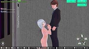 Hot s-e x-scenes in a train lift h-game